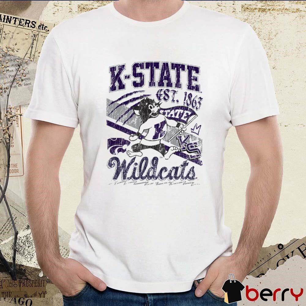K State Wildcat Est 1863 Logo Vintage Dark House t-shirt
