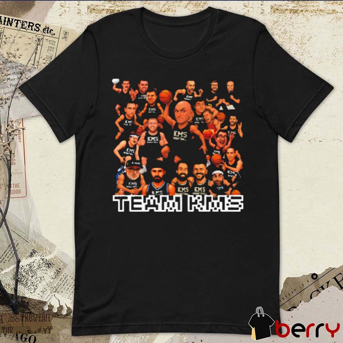 KMS Basketball Team KMS The Kirk Minihane Show Caricatures t-shirt