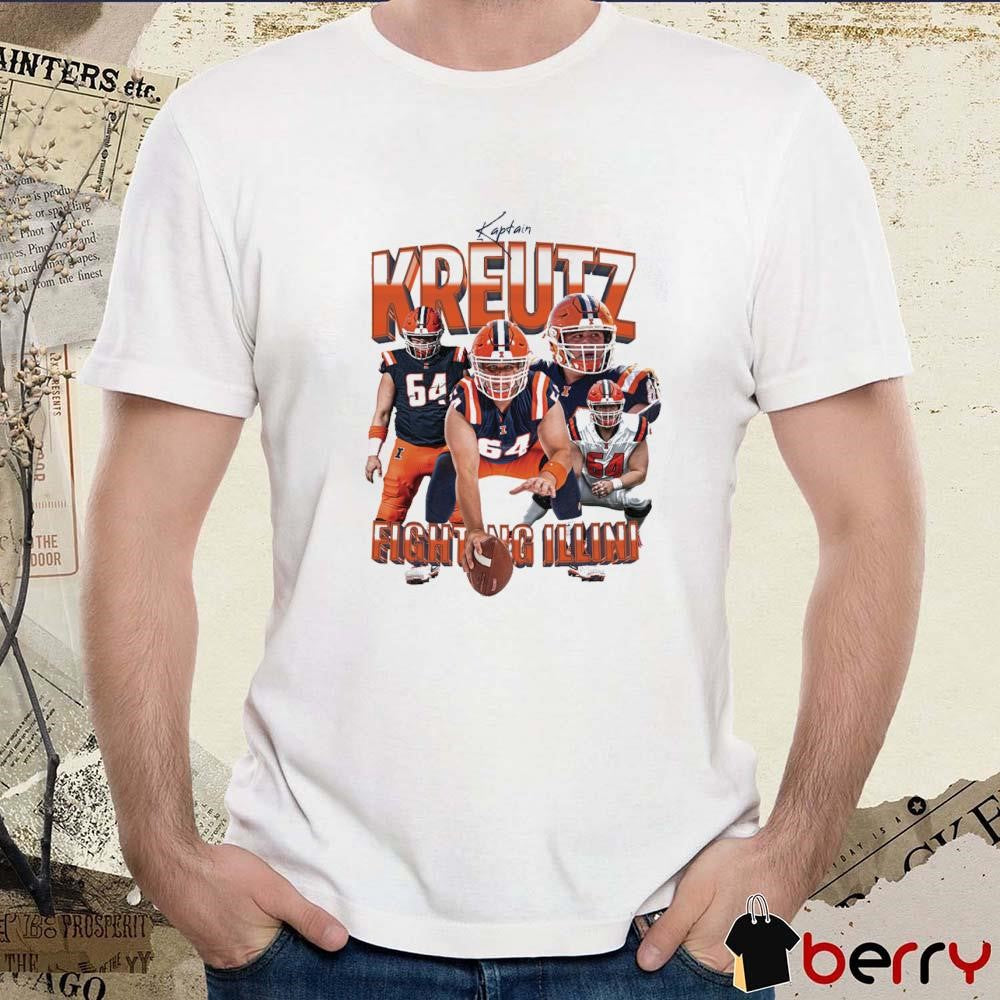 Kaptain Josh Kreutz Trenches Fighting Illini Illinois Football Graphic t-shirt