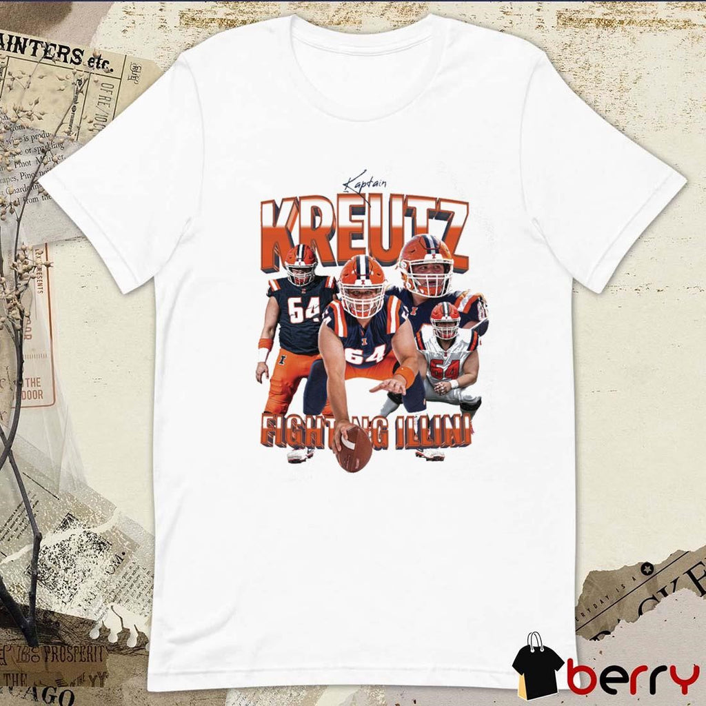 Kaptain Josh Kreutz Trenches Fighting Illini Illinois Football Graphic t-shirt