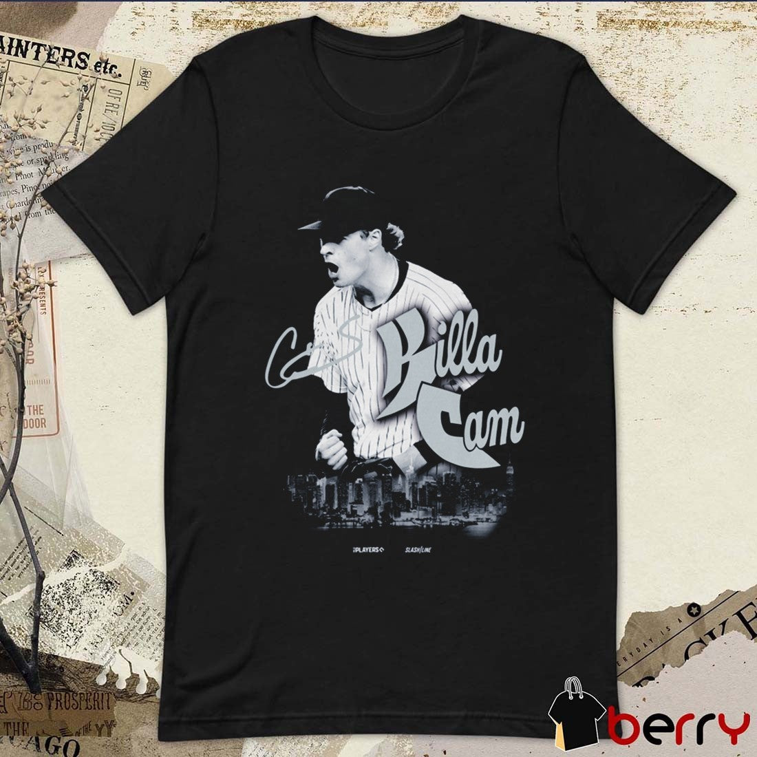 Killa Cam New York Yankees MLB Slash Line Signature Graphic t-shirt