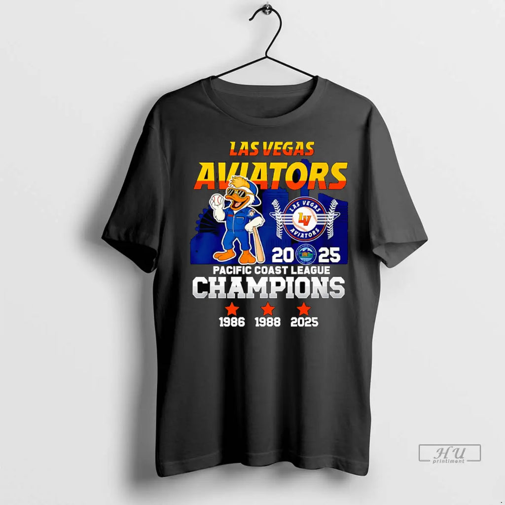 Official Las Vegas Aviators 2025 Pacific Coast League Champions Mascot T Shirt