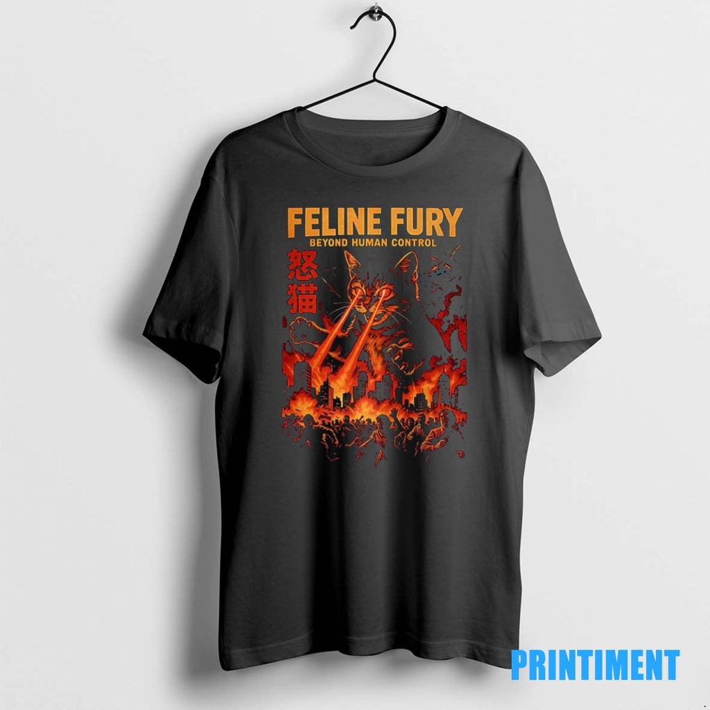 Official Laser Cat Feline Fury Beyond Human Control Graphic Tee Sweater