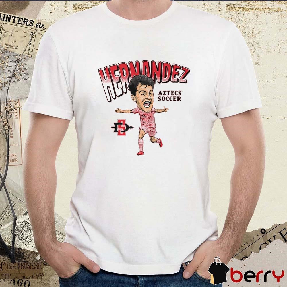 Lorenzo Hernandez San Diego State Aztecs Soccer Caricature t-shirt