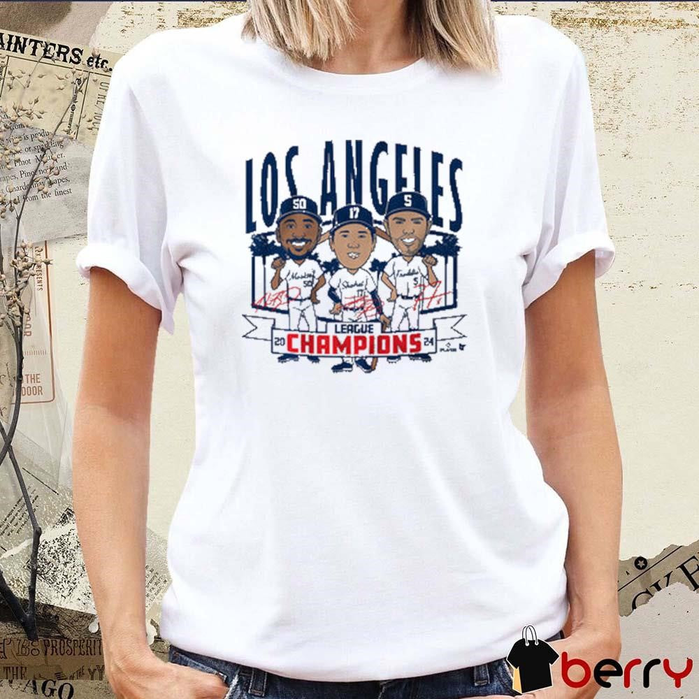 Los Angeles Dodgers Baseball League Champions Caricatures MLB 2024 Signatures t-shirt