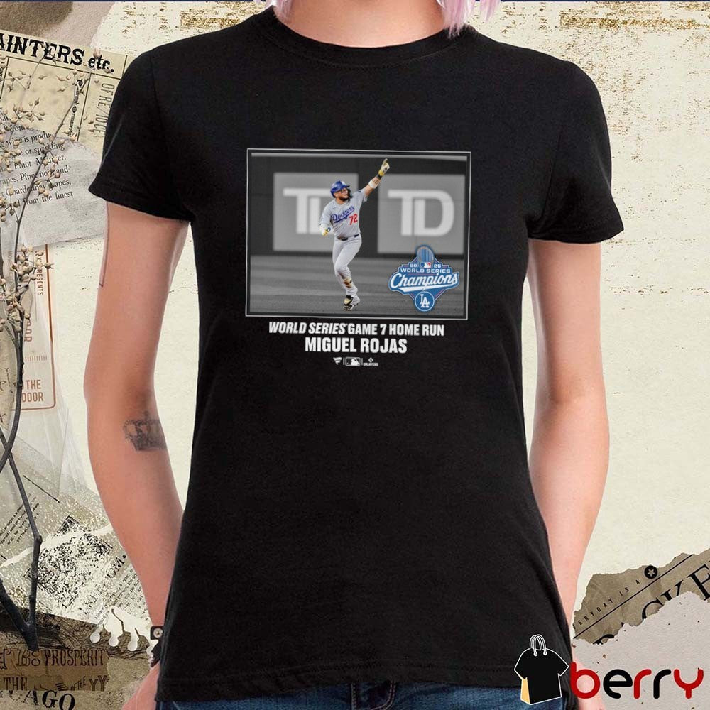 Los Angeles Dodgers Miguel Rojas 2025 World Series Game 7 Home Run Champions Moment Defeat Toronto Blue Jays t-shirt