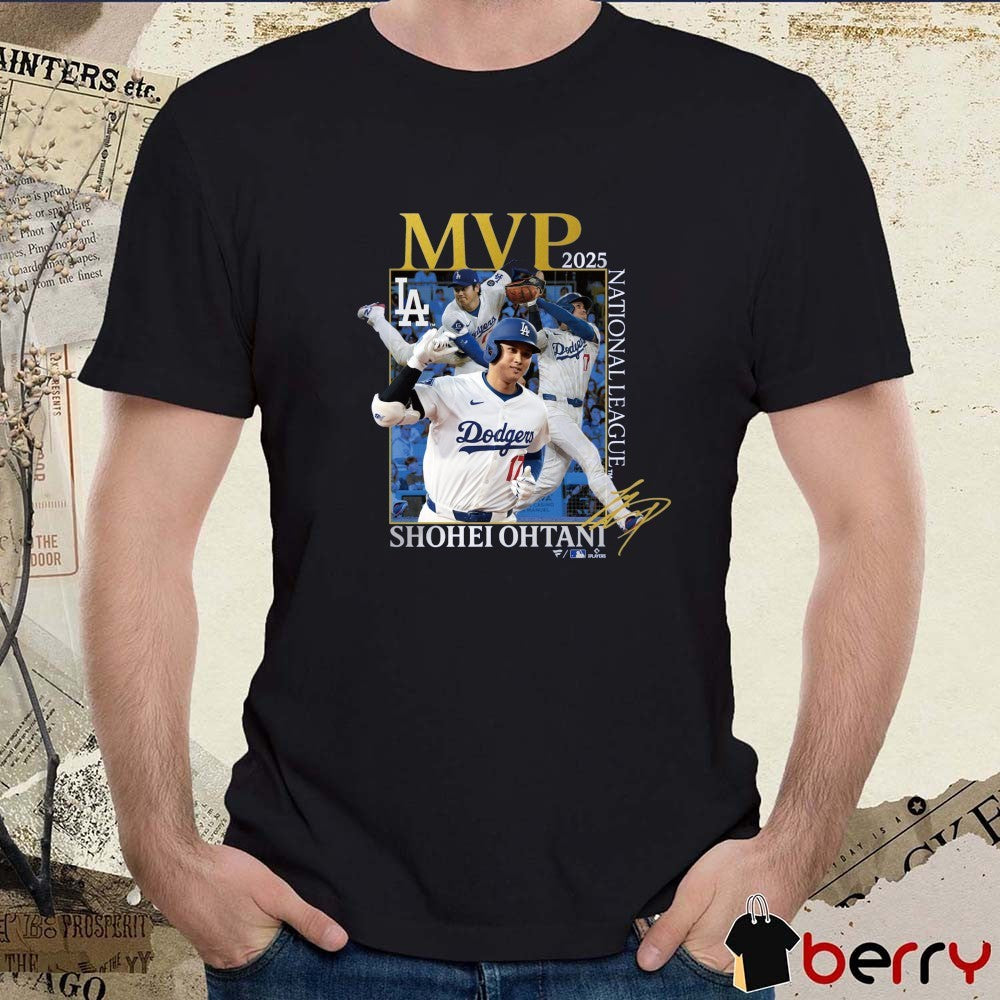 Los Angeles Dodgers Shohei Ohtani 2025 National League MVP Award Commemorative Signature t-shirt