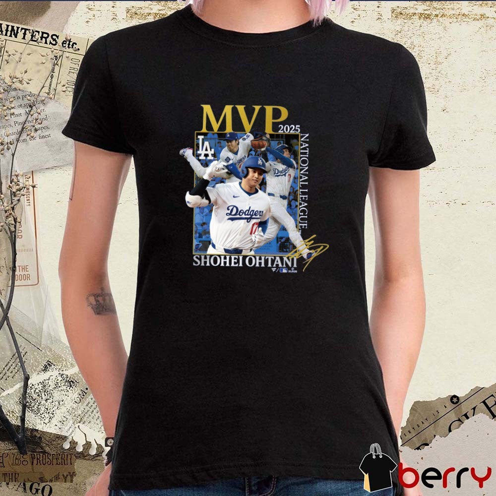 Los Angeles Dodgers Shohei Ohtani 2025 National League MVP Award Commemorative Signature t-shirt