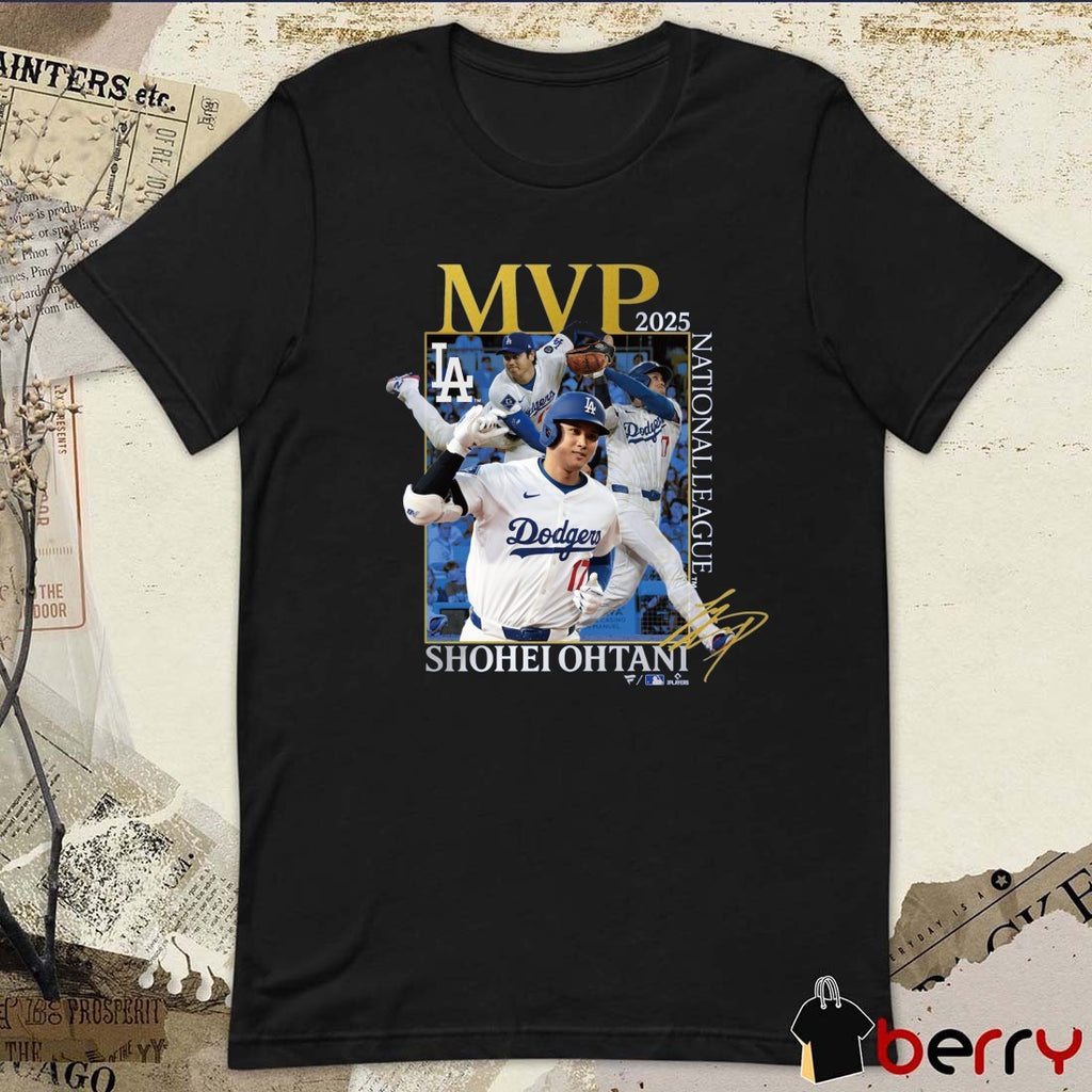 Los Angeles Dodgers Shohei Ohtani 2025 National League MVP Award Commemorative Signature t-shirt