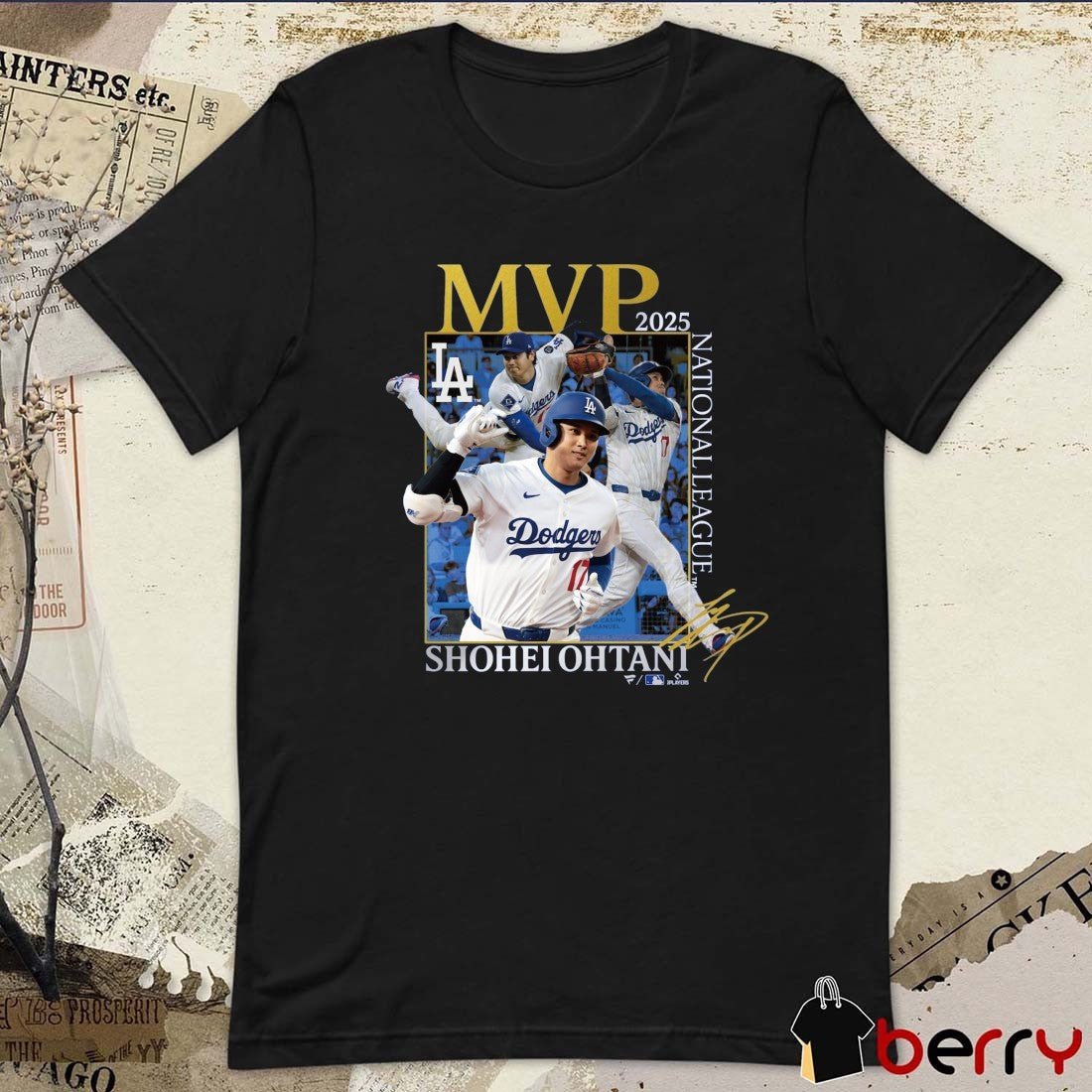 Los Angeles Dodgers Shohei Ohtani 2025 National League MVP Award Commemorative Signature t-shirt
