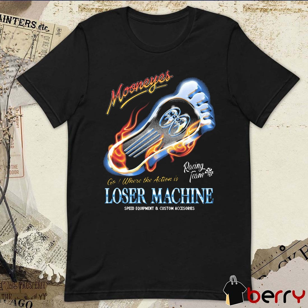 Loser Machine X Mooneyes Go Where The Action Is Racing Team Graphic t-shirt