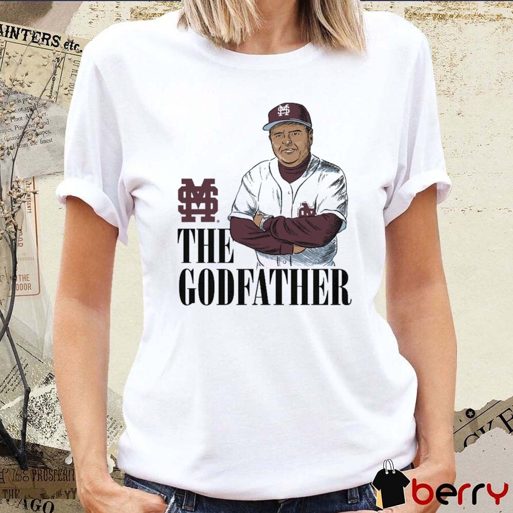 MSU Mississippi State Bulldogs baseball Ron Polk The Godfather Painting t-shirt