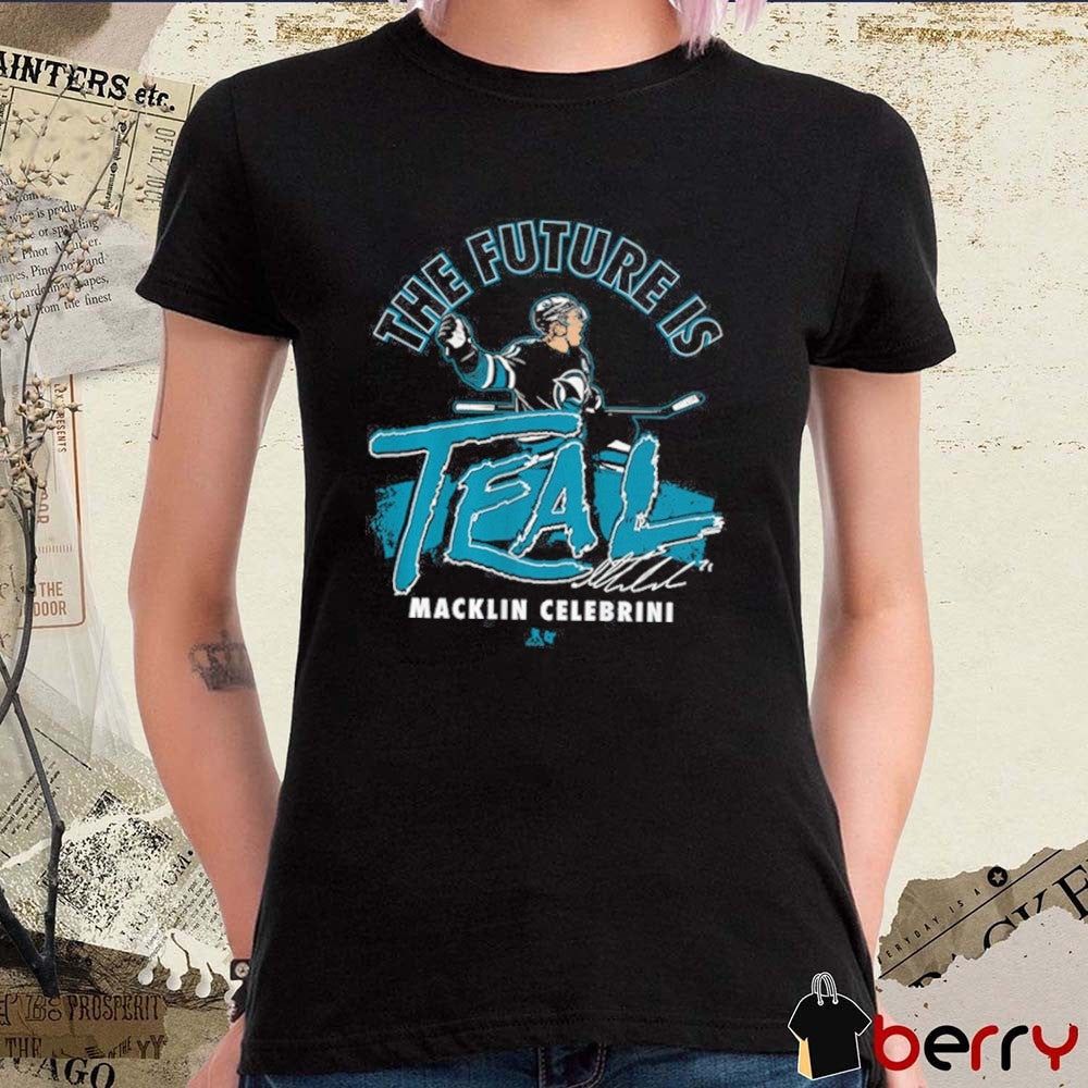 Macklin Celebrini The Future is Teal San Jose Sharks Signature t-shirt