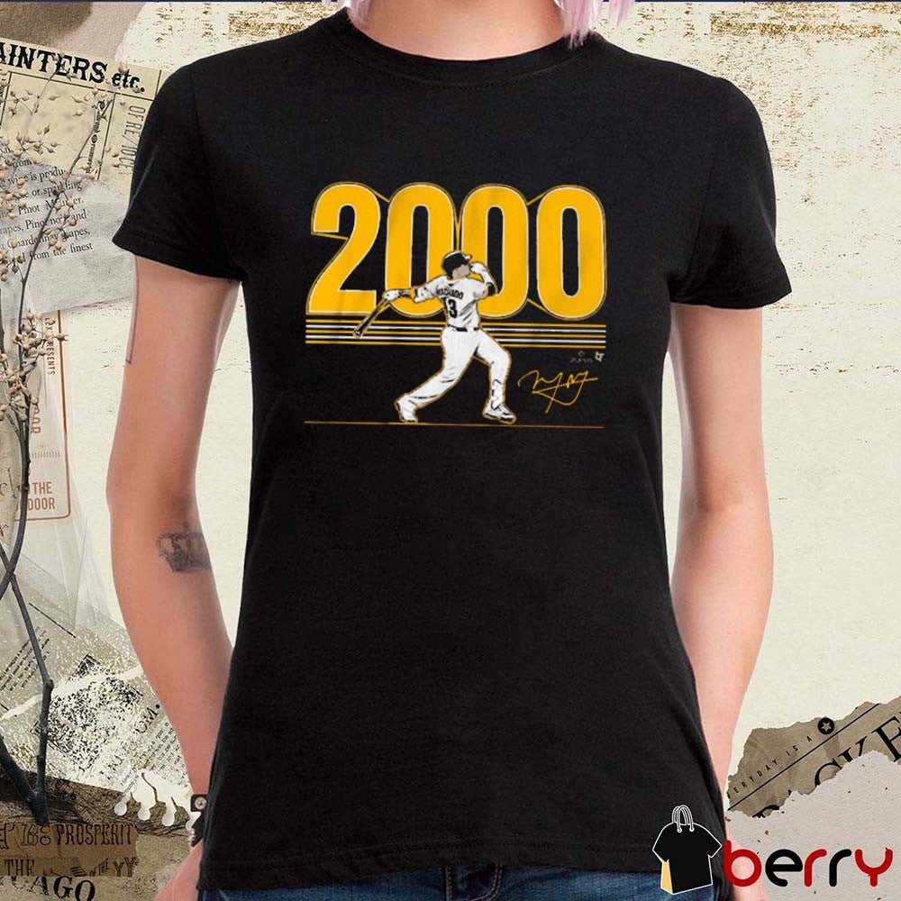 Manny Machado 2,000 Hits San Diego Padres MLB Signature t-shirt