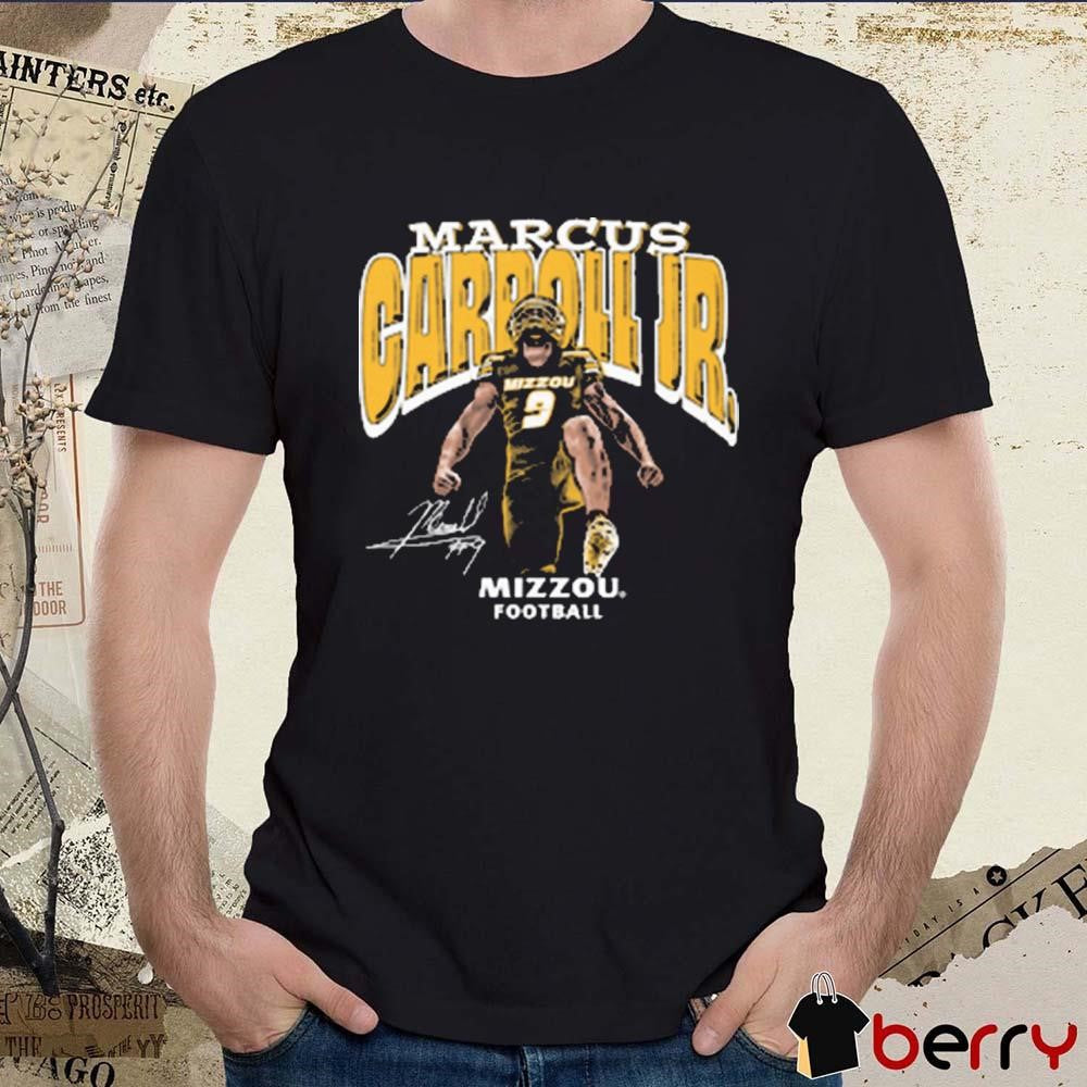 Marcus Carroll Jr Block Name Mizzou Football Signature Graphic t-shirt
