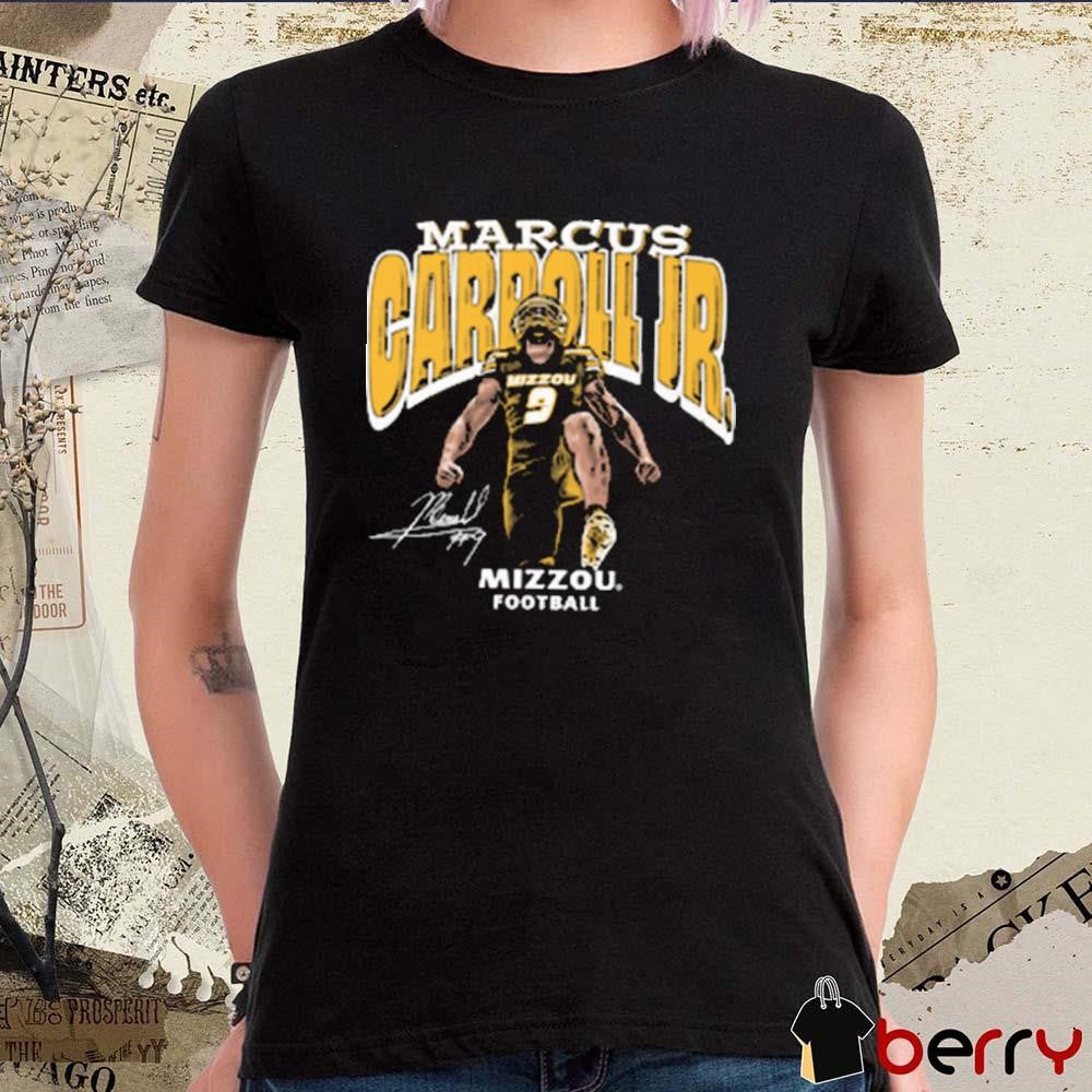 Marcus Carroll Jr Block Name Mizzou Football Signature Graphic t-shirt