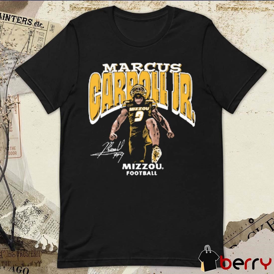 Marcus Carroll Jr Block Name Mizzou Football Signature Graphic t-shirt