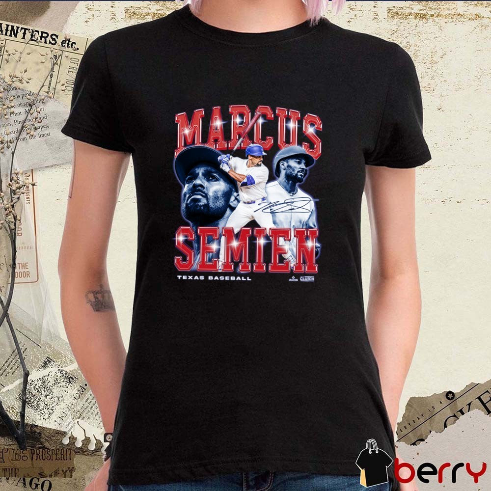 Marcus Semien Texas Rangers MLB Baseball Retro Flair Signature t-shirt
