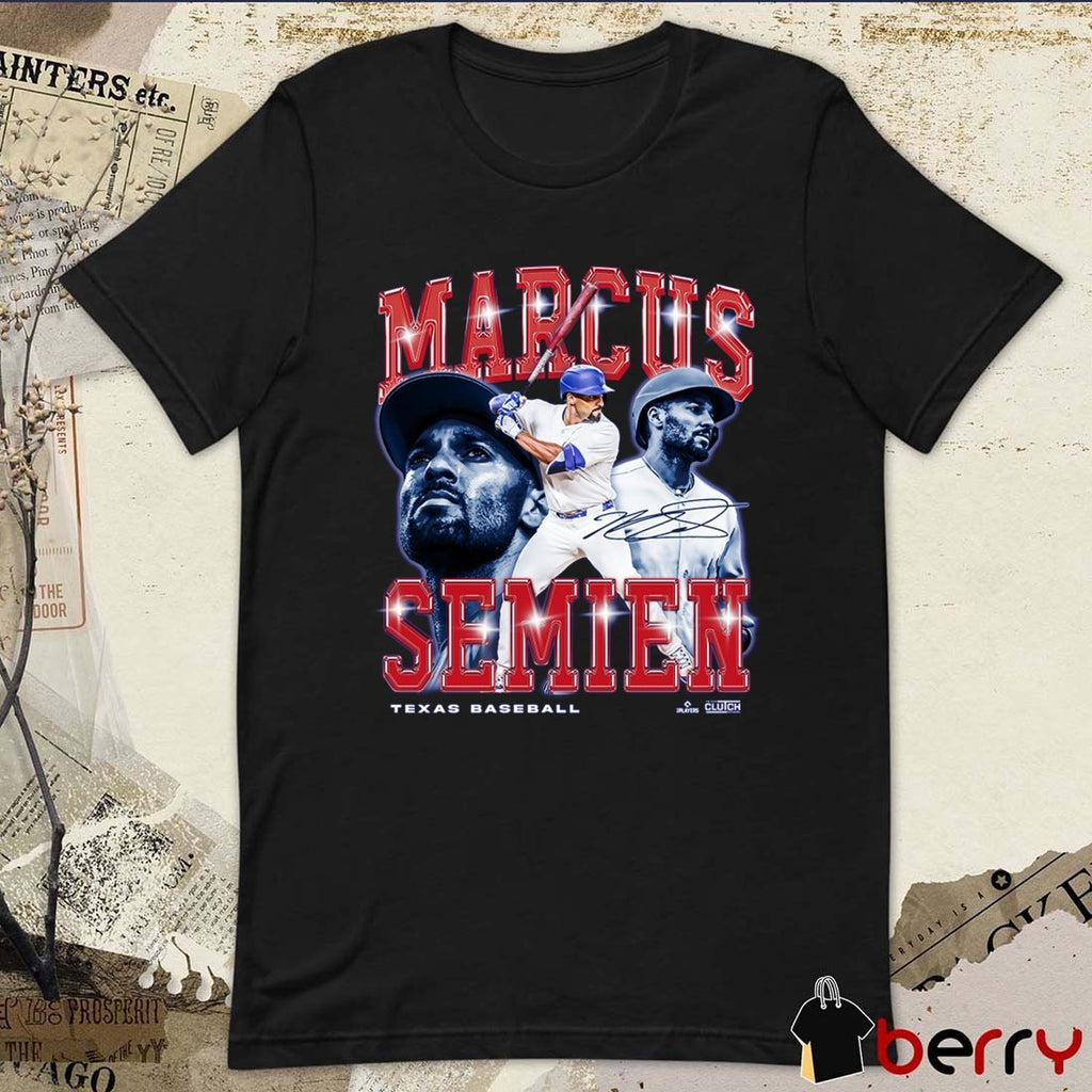 Marcus Semien Texas Rangers MLB Baseball Retro Flair Signature t-shirt
