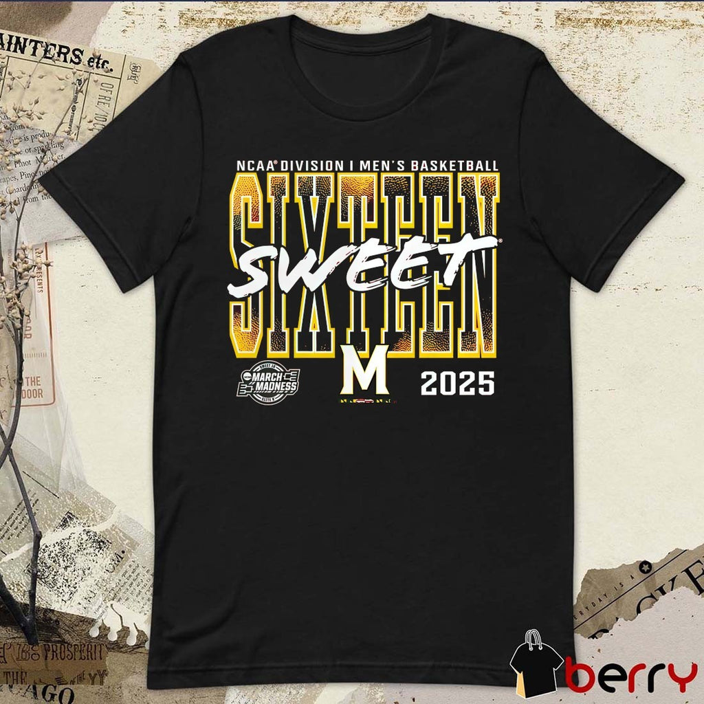 Maryland Terrapins 2025 NCAA Division I Men’s Basketball Tournament March Madness Sweet 16 t-shirt