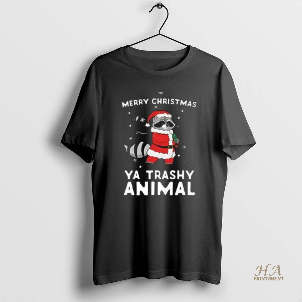 Official Merry Christmas Ya Trashy Animal Santa Raccoon