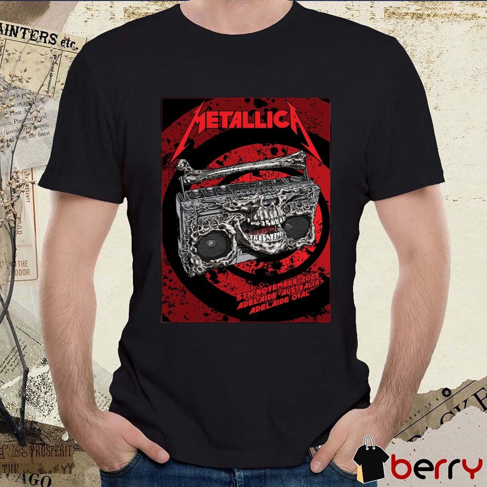 Metallica M72 5th November 2025 Adelaide Australia Adelaide Oval Poster t-shirt
