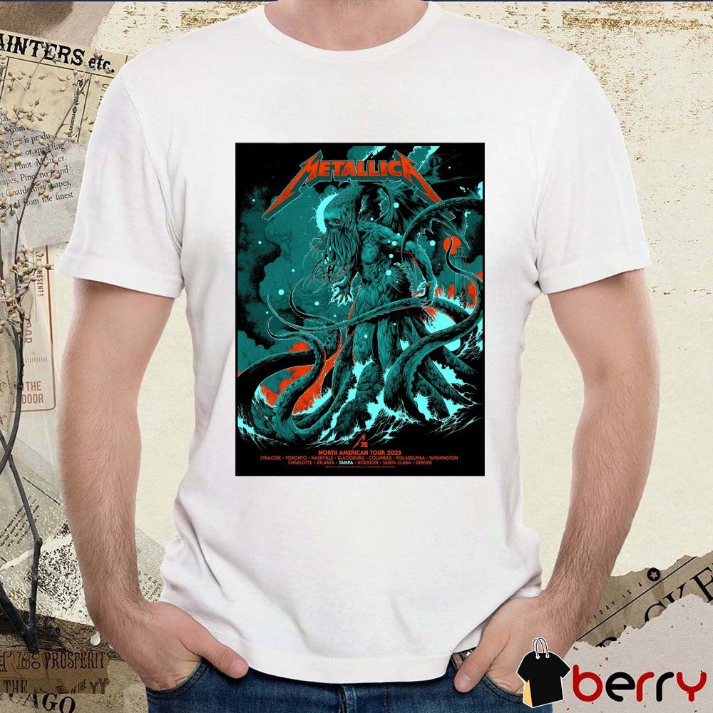 Metallica M72 Tampa North American Tour 2025 Houston Santa Clara Denver Poster t-shirt