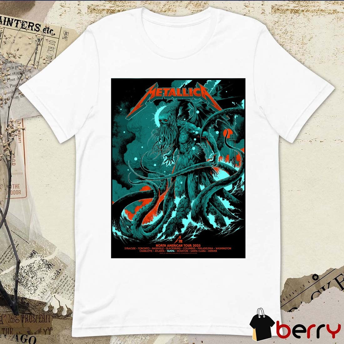 Metallica M72 Tampa North American Tour 2025 Houston Santa Clara Denver Poster t-shirt
