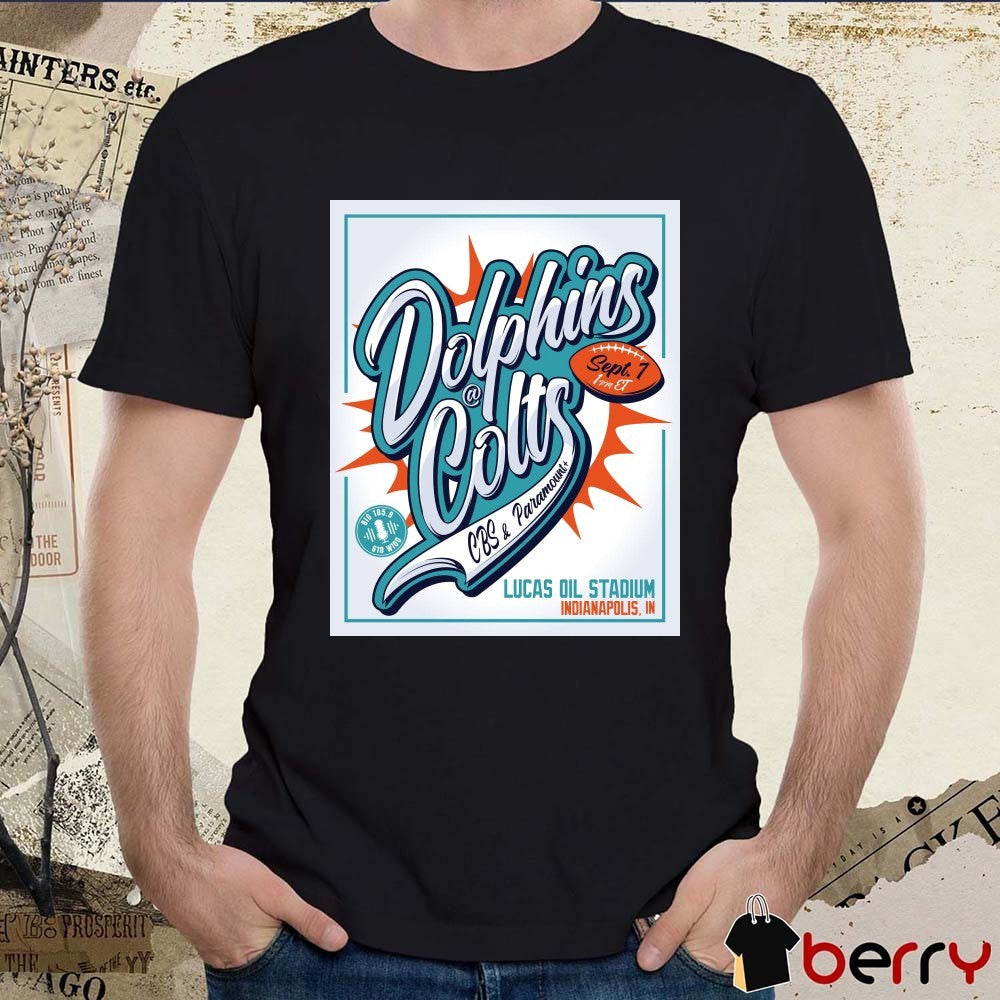 Miami Dolphins Vs Indianapolis Colts Lucas Oil Stadium in Indianapolis, IN September 7th 2025 Poster t-shirt