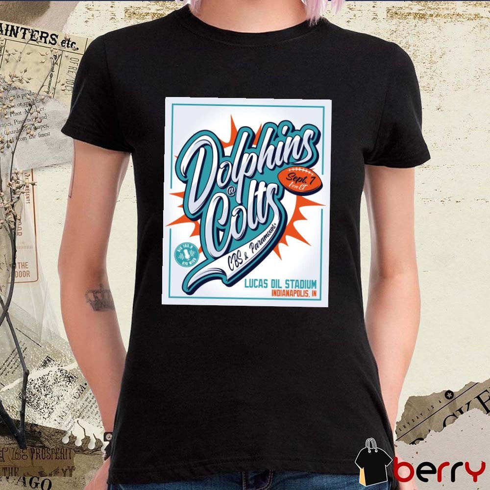 Miami Dolphins Vs Indianapolis Colts Lucas Oil Stadium in Indianapolis, IN September 7th 2025 Poster t-shirt