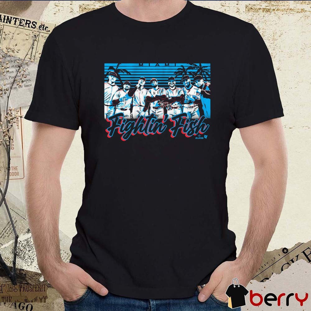 Miami Marlins Baseball Fightin’ Fish MLB Retro Light Graphic t-shirt