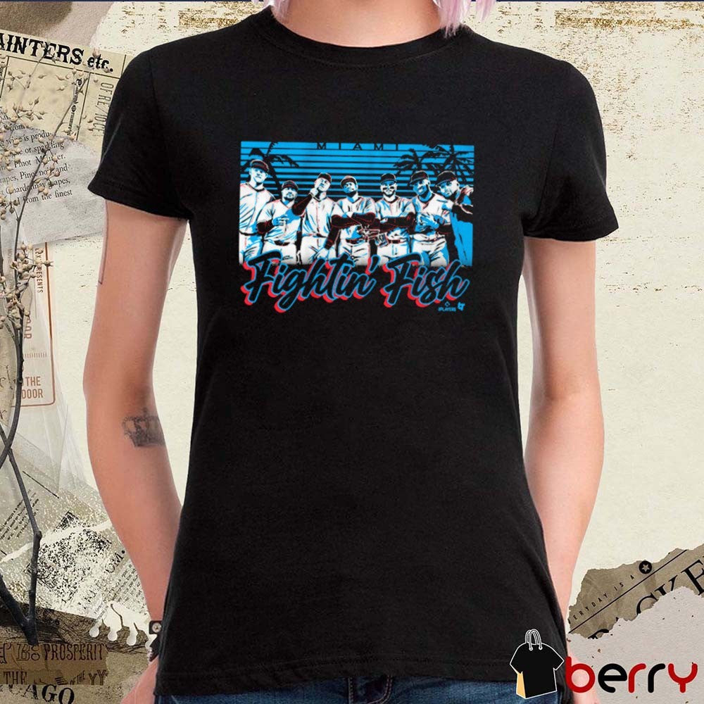 Miami Marlins Baseball Fightin’ Fish MLB Retro Light Graphic t-shirt