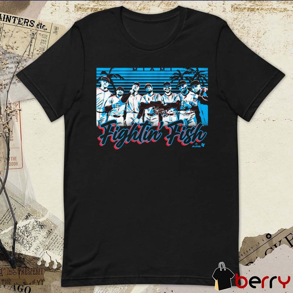 Miami Marlins Baseball Fightin’ Fish MLB Retro Light Graphic t-shirt