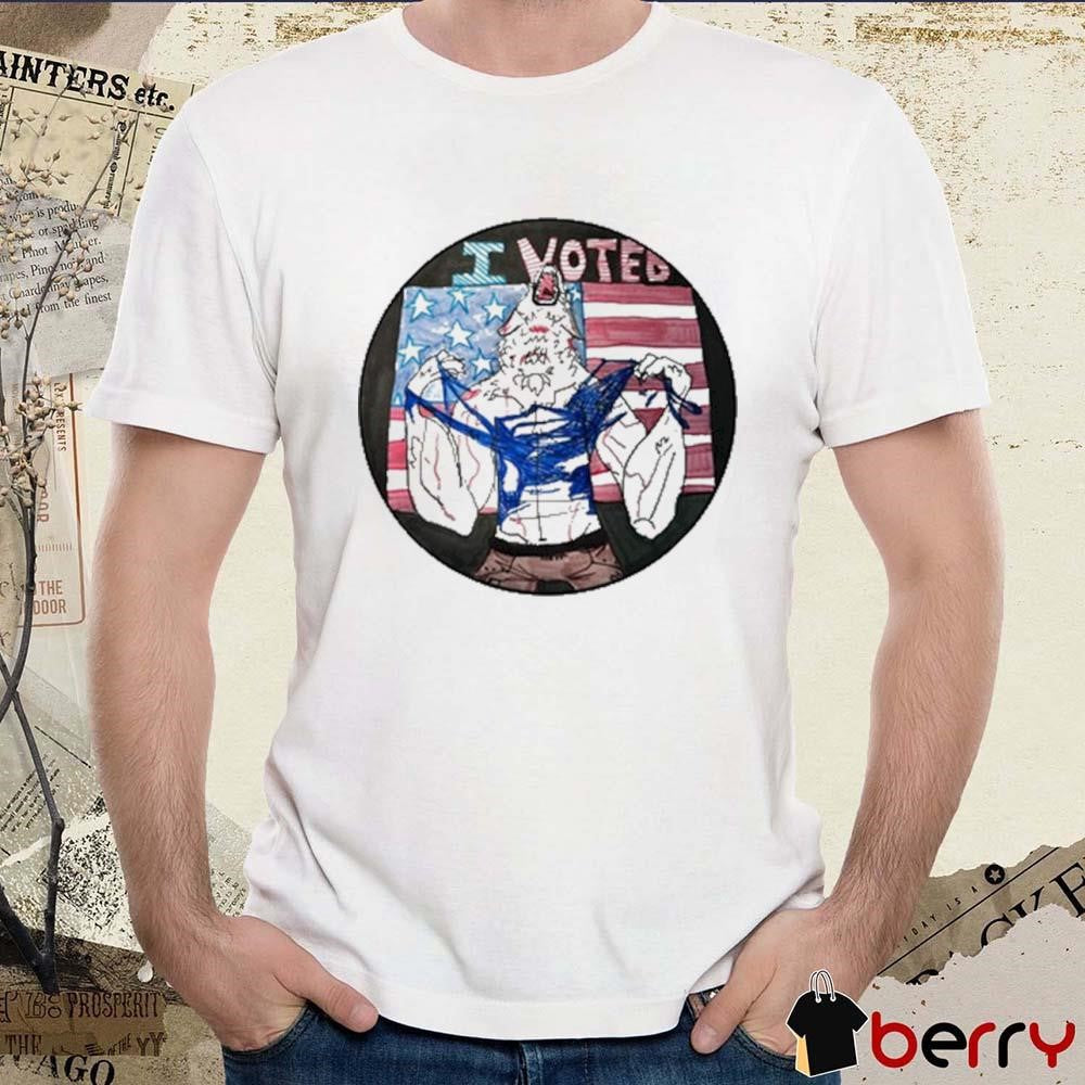 Michigan I Voted Werewolf Clawing Off Its Own Painting t-shirt