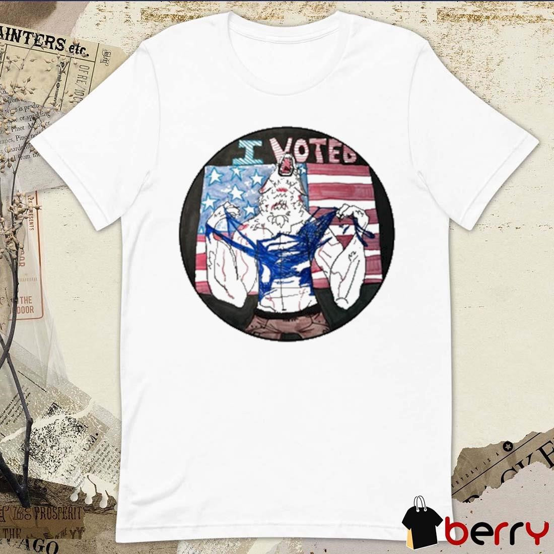 Michigan I Voted Werewolf Clawing Off Its Own Painting t-shirt