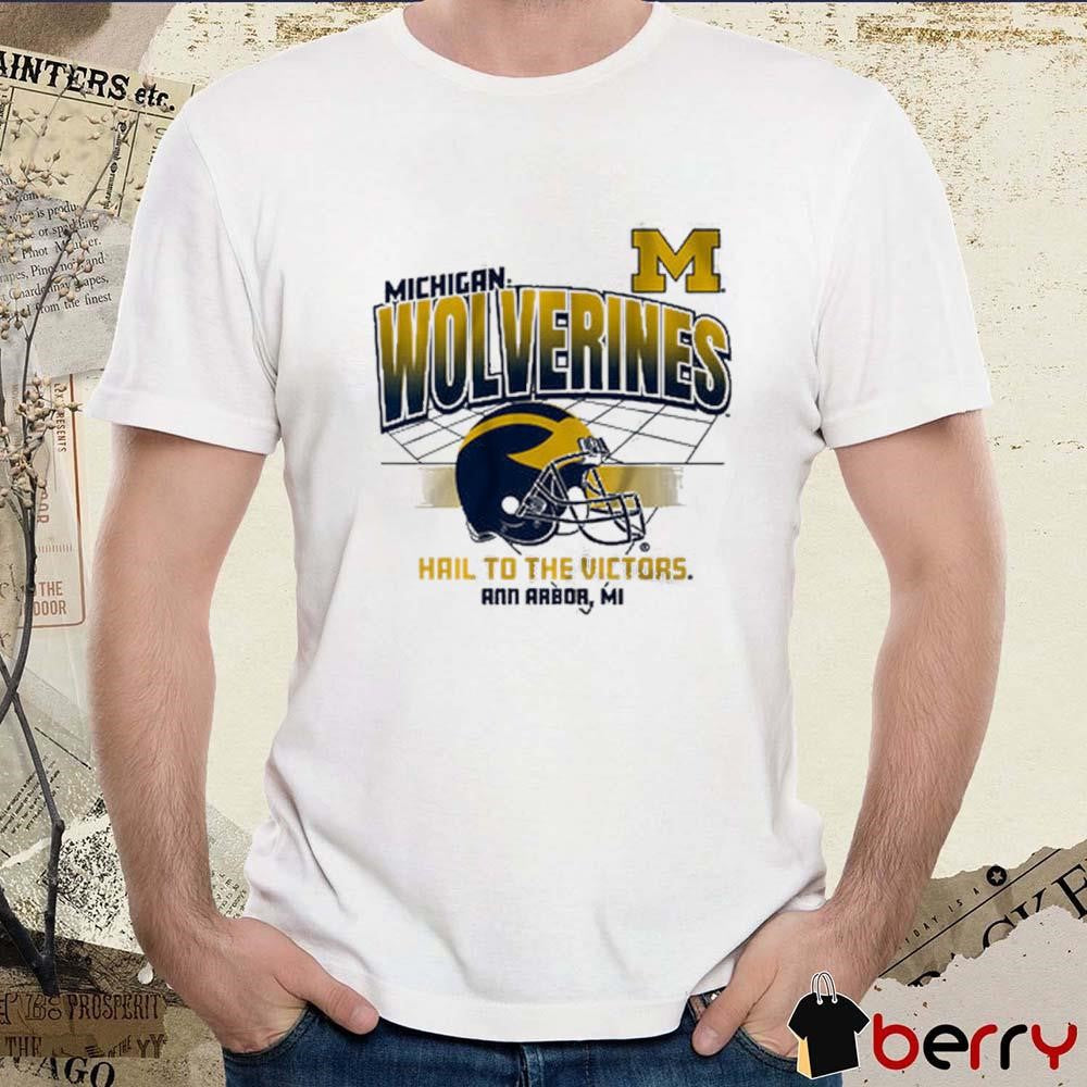 Michigan Wolverines Football Helmet Grid Hail To The Victors Ann Arbor MI NCAA 2024 t-shirt