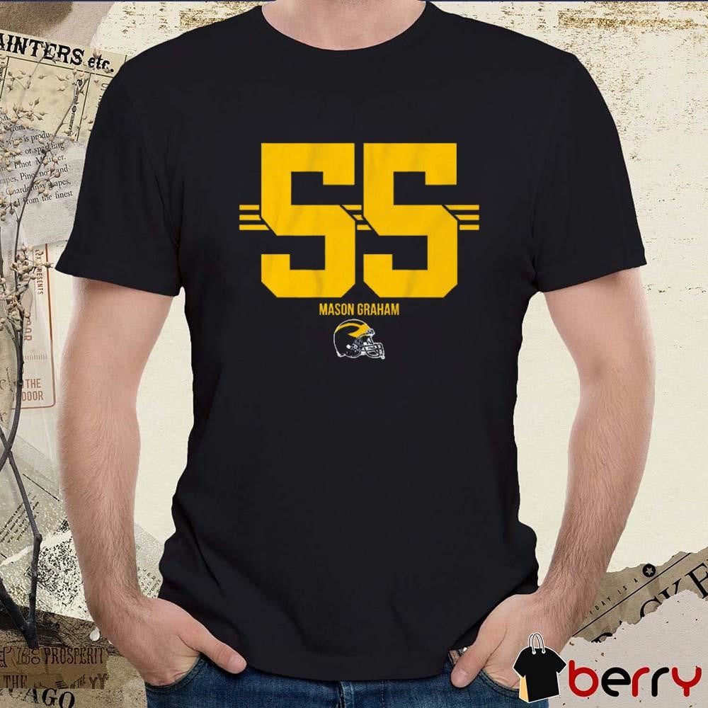 Michigan Wolverines Football Mason Graham 55 Stripe t-shirt