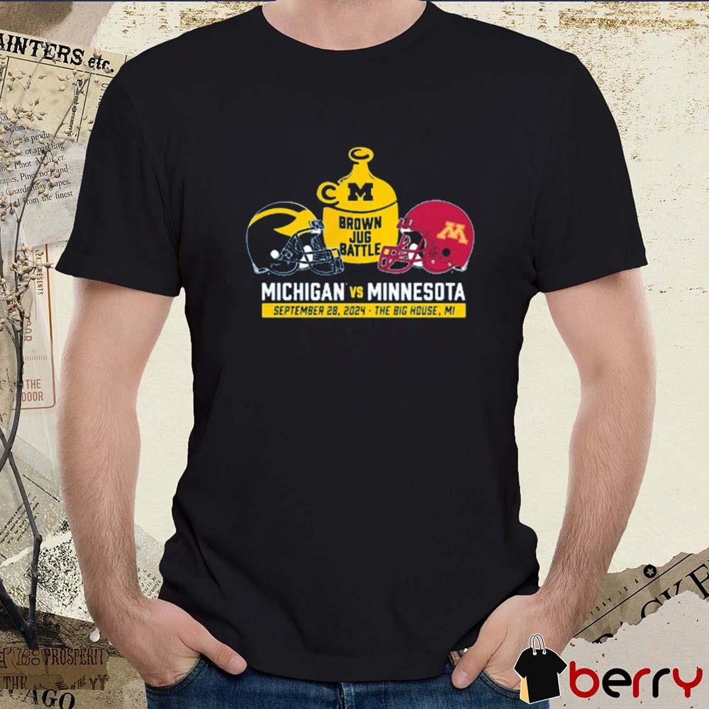Michigan Wolverines Vs Minnesota Athletics Valiant Blue Little Brown Jug Gameday Sep 28 2024 t-shirt