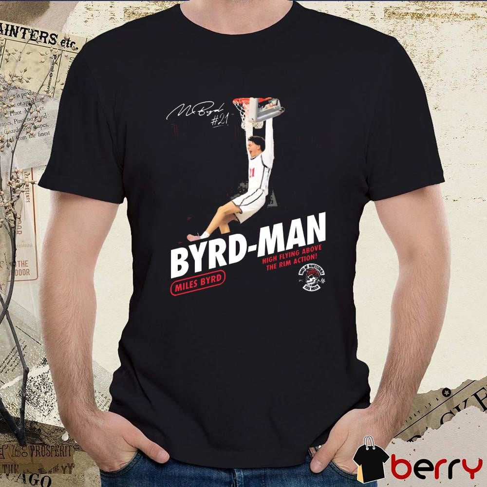 Miles Byrd High Flying Above The Rim Action Byrd-Man San Diego State Aztecs Signature t-shirt