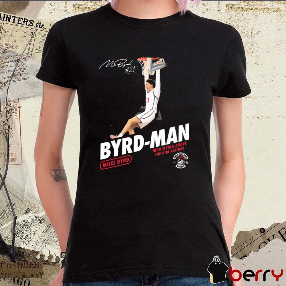 Miles Byrd High Flying Above The Rim Action Byrd-Man San Diego State Aztecs Signature t-shirt