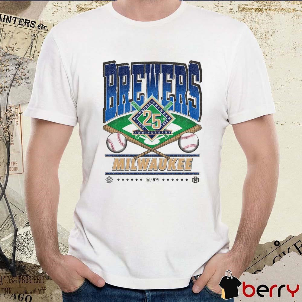 Milwaukee Brewers MLB Straight Shot 25th Anniversary 1970-1994 Vintage t-shirt