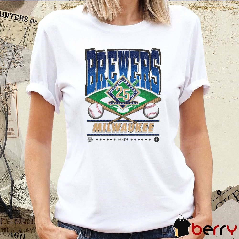 Milwaukee Brewers MLB Straight Shot 25th Anniversary 1970-1994 Vintage t-shirt