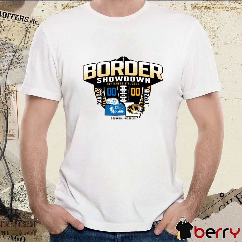 Mizzou Tigers Football Victory Kansas Jayhawks Border Showdown September 6th 2025 Columbia Missouri Score t-shirt