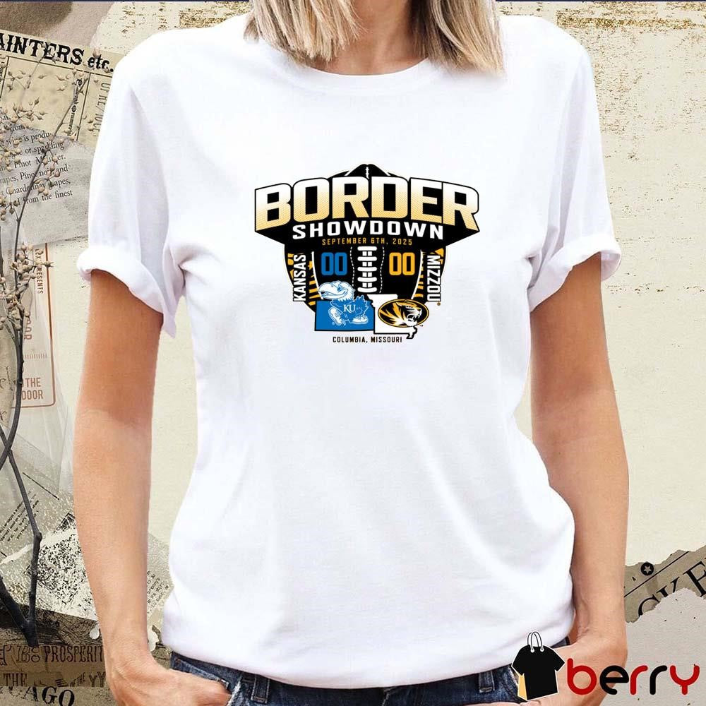 Mizzou Tigers Football Victory Kansas Jayhawks Border Showdown September 6th 2025 Columbia Missouri Score t-shirt