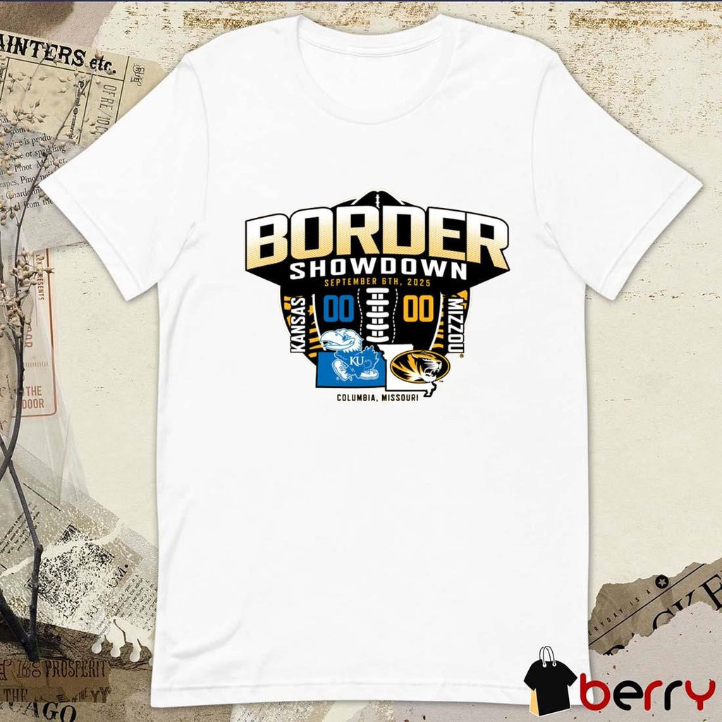 Mizzou Tigers Football Victory Kansas Jayhawks Border Showdown September 6th 2025 Columbia Missouri Score t-shirt