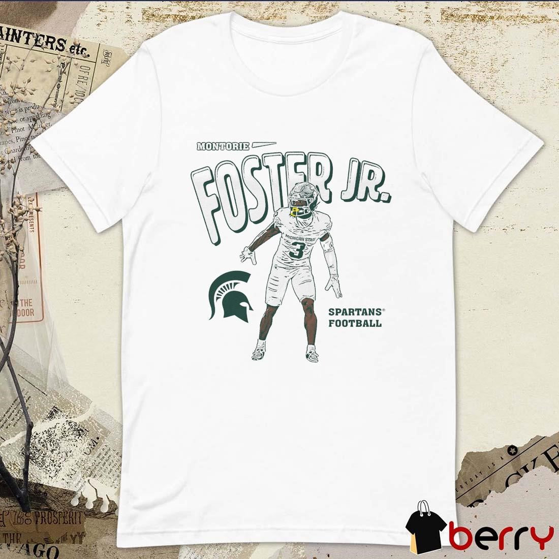 Montorie Foster Jr Illustrated Michigan State Spartans Football Graphic t-shirt
