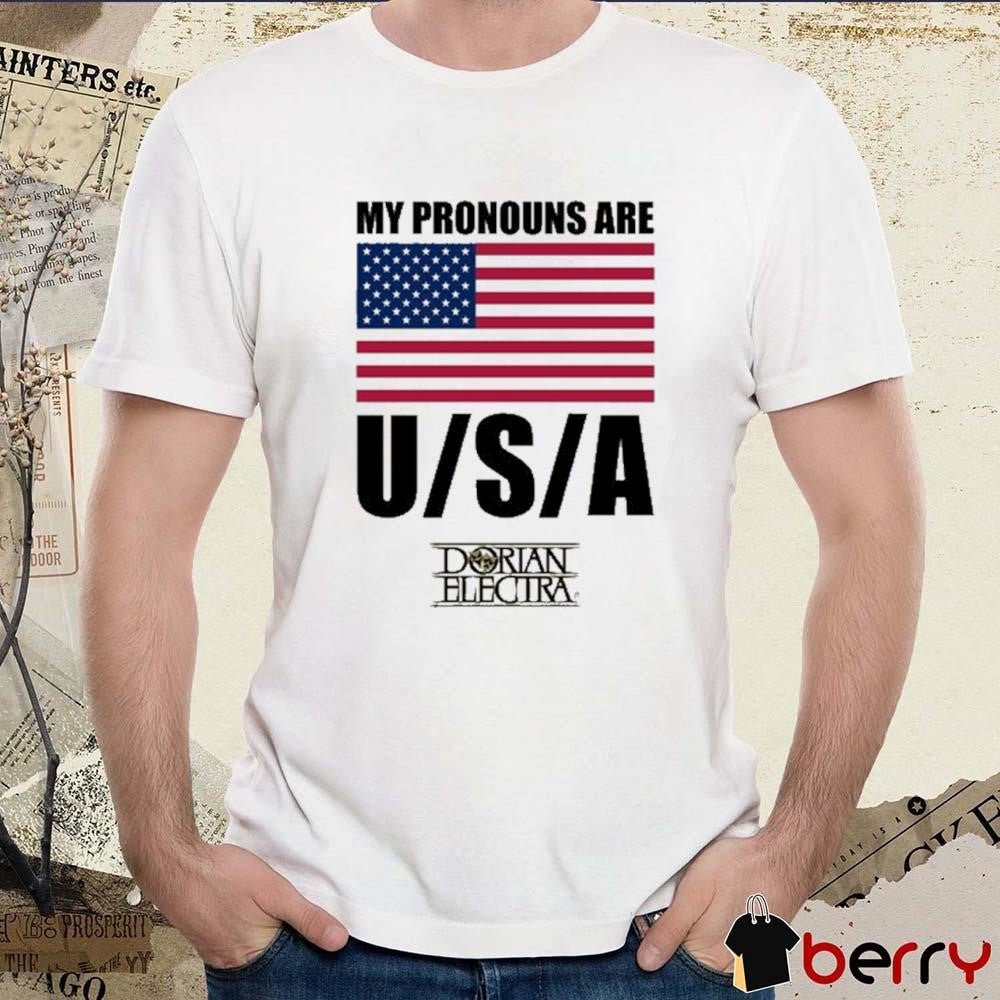 My Pronouns Are USA Dorian Electra USA Flag t-shirt