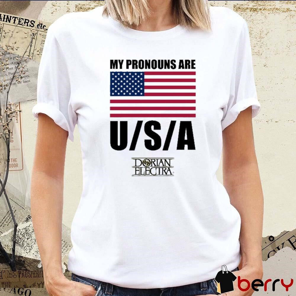 My Pronouns Are USA Dorian Electra USA Flag t-shirt