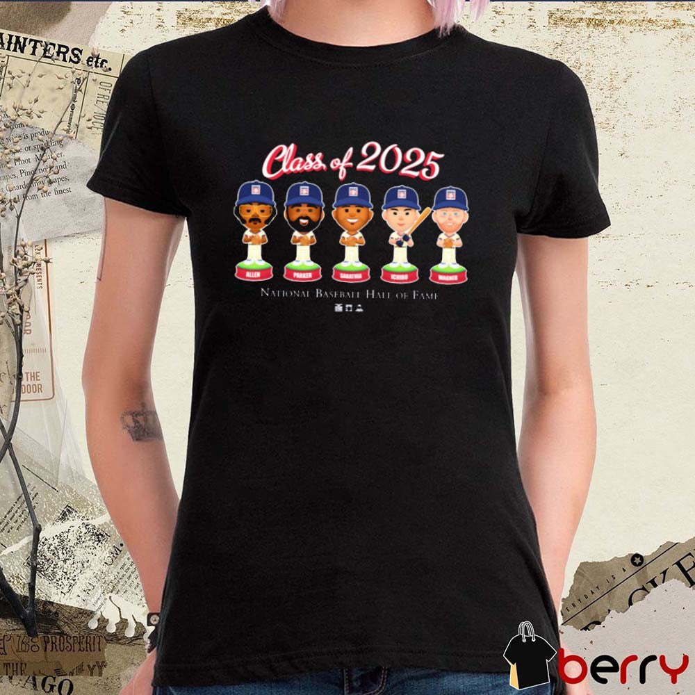 National Baseball Hall of Fame Class of 2025 Allen Parker Sabathia Ichiro Wagner Bobblehead t-shirt