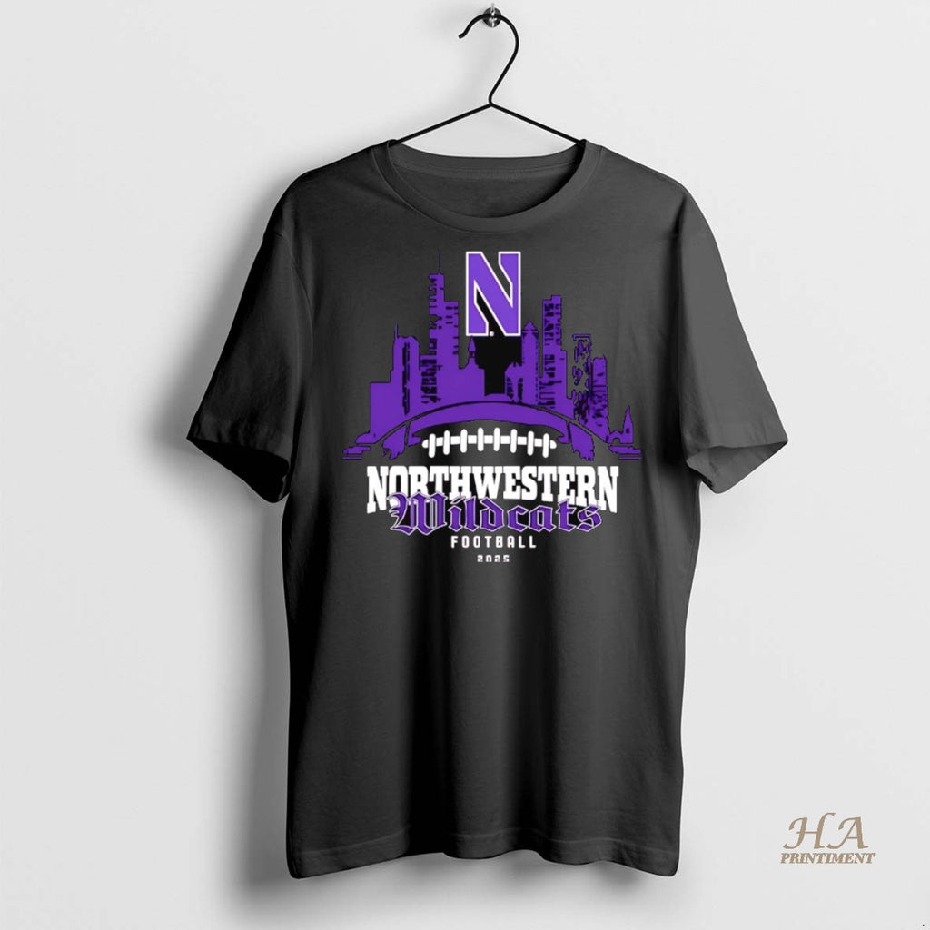 Official Northwestern Wildcats Football 2025 Skyline Shirt
